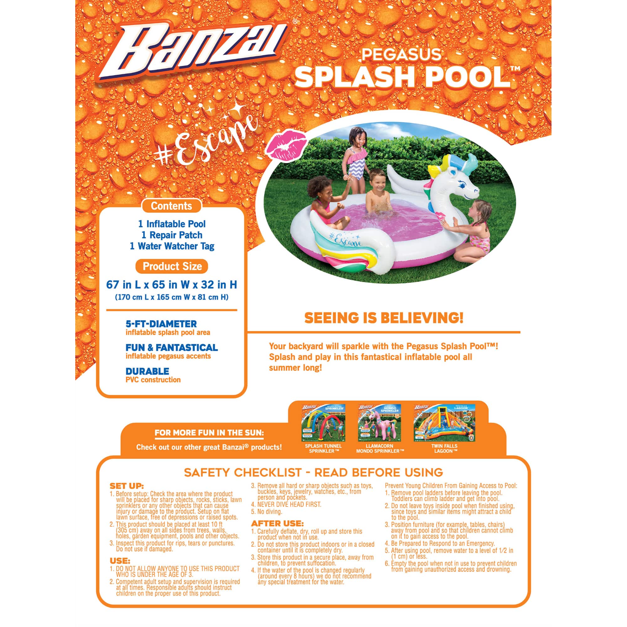 Banzai® 67'' Pegasus Splash Pool™